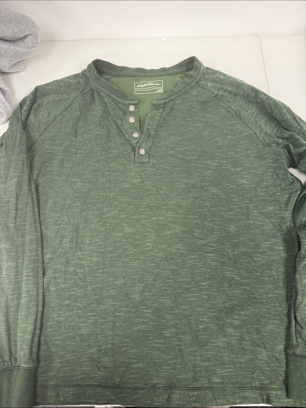 Eddie Bauer Olive Green Long-Sleeve Henley Shirt